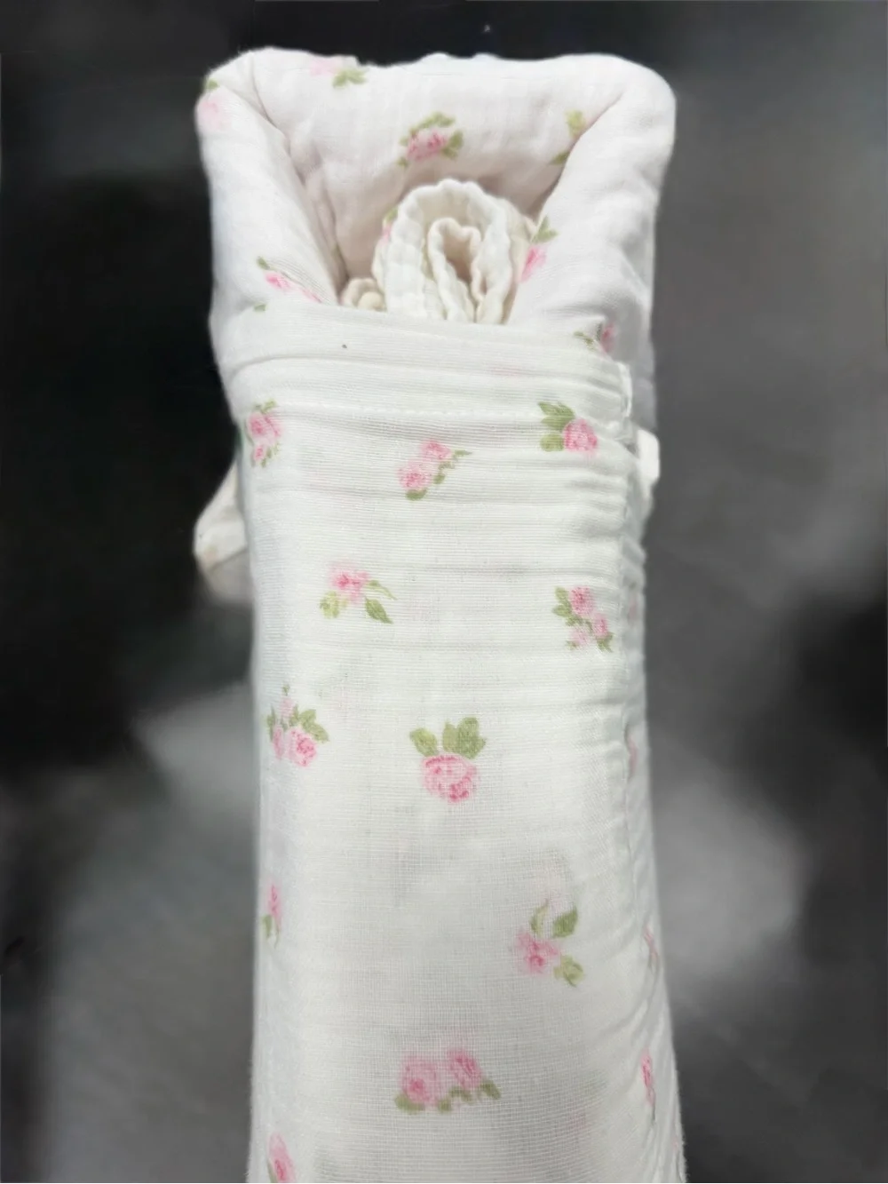 Shabby Chic Pink 3 PC King Gauze Duvet Set Pink Rose with Ruffles ~ Matching Bag - Picture 2 of 16